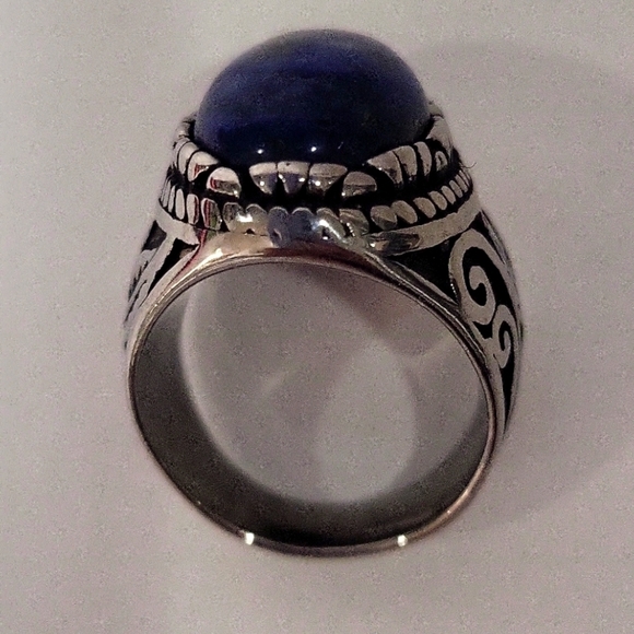 707- Lapis Lazuli Natural Gemstone Handmade Men's Ring Size 9 NWT - Picture 7 of 8